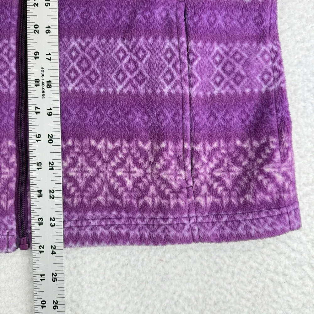 Columbia Fleece Full‎ Zip Jacket Size Youth Girls XL 18/20 Fair Isle Purple